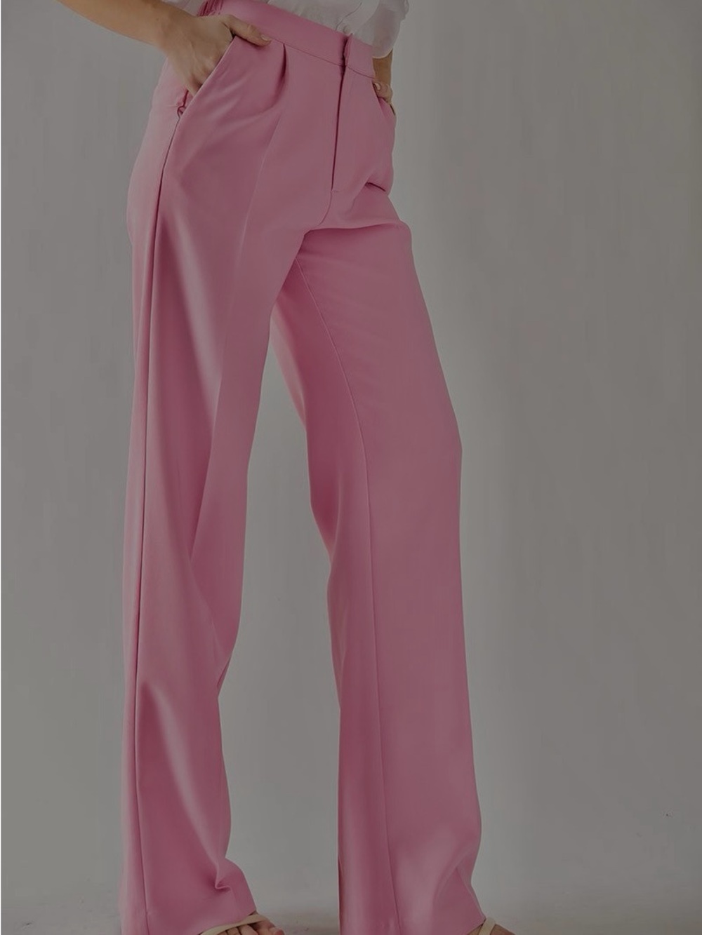Love Tree Wide-Leg High-Rise Pink Pants